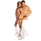 Women's Go Go Dress Costume Orange A Line Mini Dress Bell Sleeves and Headscarf